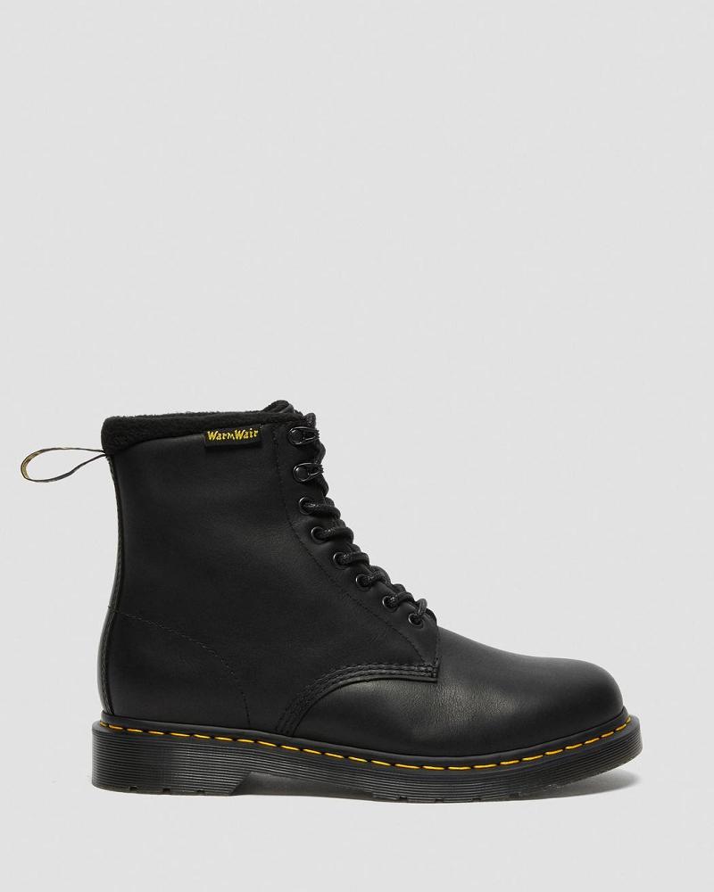 Black Men's Dr Martens 1460 Pascal Warmwair Leather Winter Boots | CA 571FDN